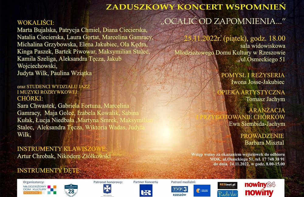 "Ocalić od zapomnienia..." - Zaduszkowy Koncert Wspomnień w MDK