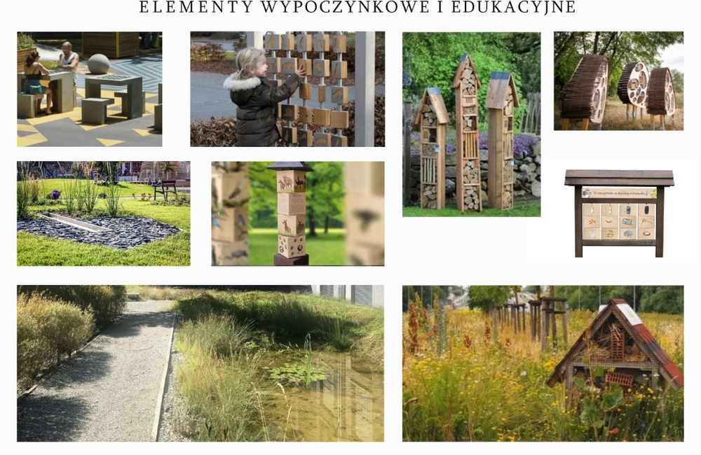 Wizualizacja elementów ogrodu kieszonkowego na osiedlu Białą / Mat. Zarządu Zieleni Miejskiej w Rzeszowie
