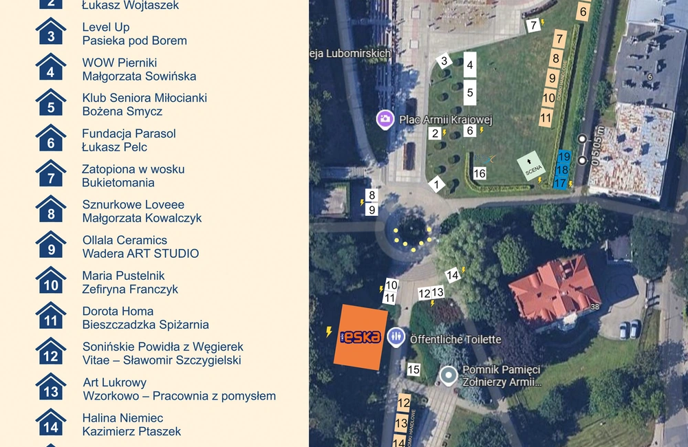 Mapka ze stoiskami wystawców / Rzeszowski Dom Kultury