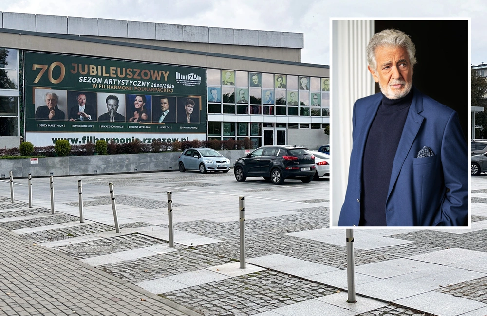 Transmisja koncertu Placido Domingo na parkingu Filharmonii Podkarpackiej