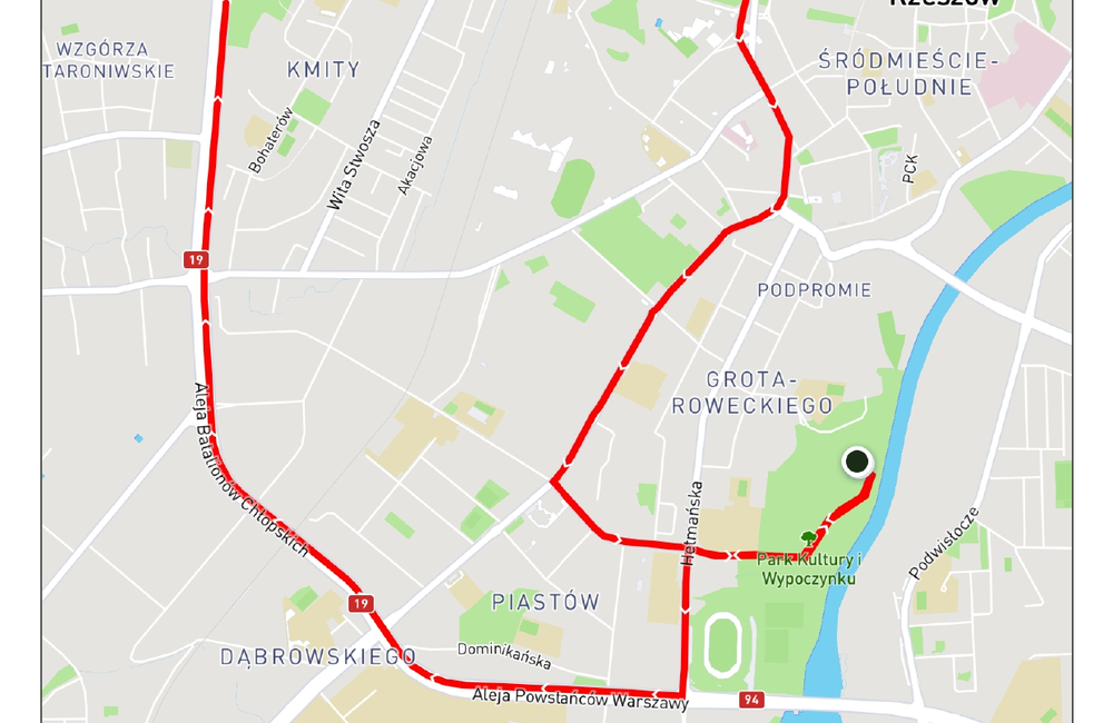 Mapa Nocnej Parady Rowerowej / Materiały organizatora