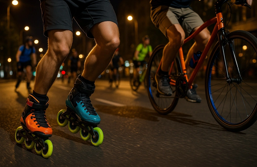 Nocny przejazd rolkowo-rowerowy ulicami Rzeszowa