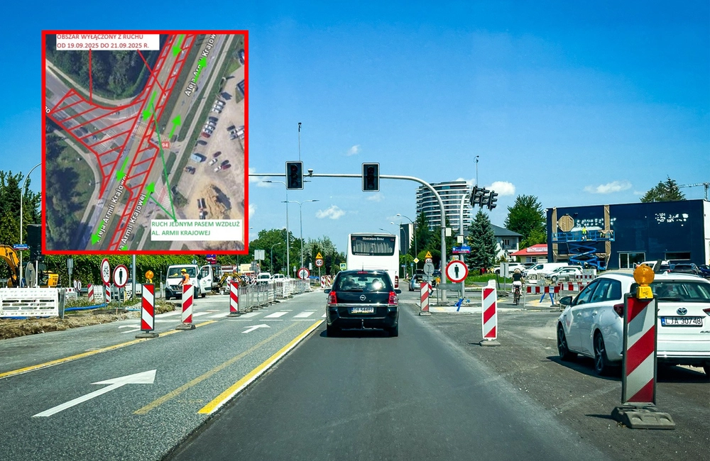 Kolejne utrudnienia na skrzyżowaniu ul. Krzyżanowskiego i al. Armii Krajowej