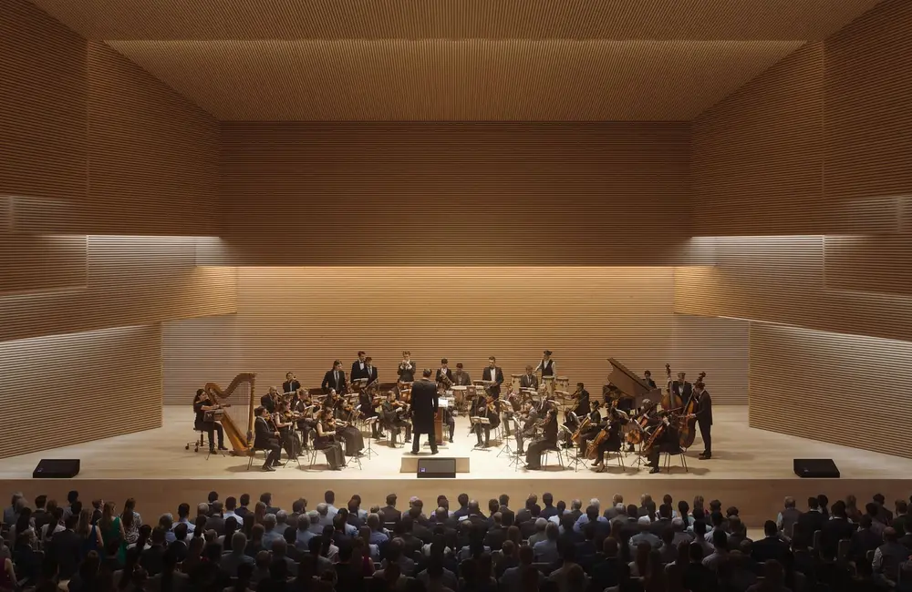 Wizualizacja obiektu "Biblioteka Nowa" -  SALA MUZYCZNA CZĘŚCI EVENTOWEJ / Materiały prasowe