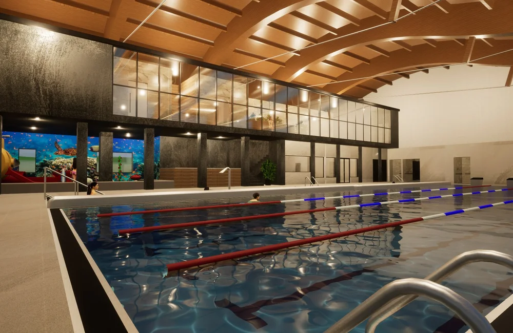 Wizualizacja przebudowy krytej pływalni ROSIR w Rzeszowie / Materiały UM Rzeszowa