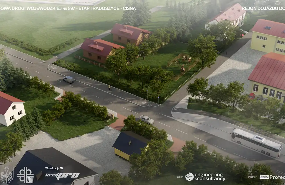 Wizualizacja: DW 897 odcinki Wetlina Cisna Radoszyce / Materiały prasowe PZDW