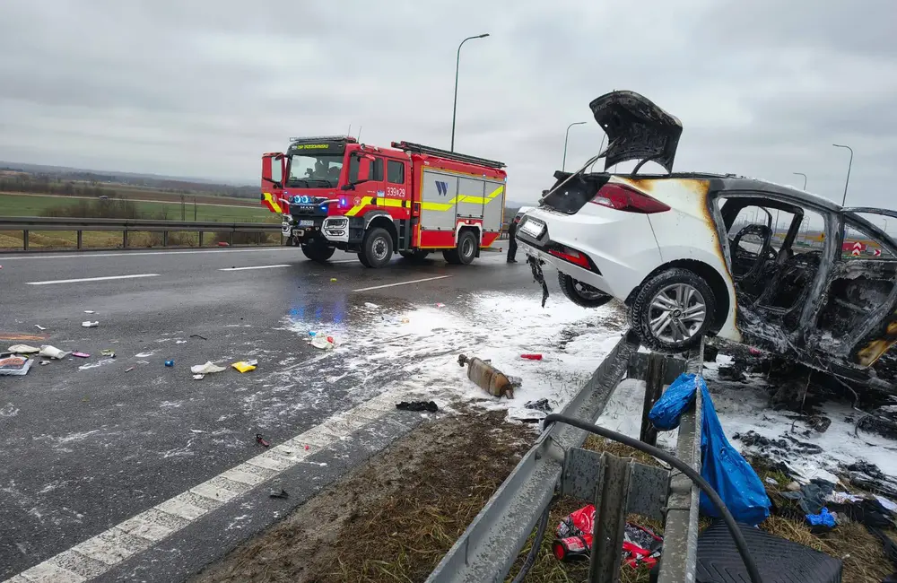 Wypadek w Trzebownisku / fot. Ochotnicza Straż Pożarna w Trzebownisku