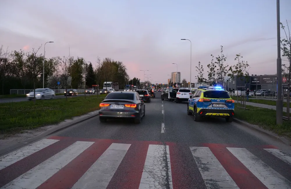 Wypadek na al. Armii Krajowej w Rzeszowie - 23 kwietnia 2026 / fot. KMP w Rzeszowie