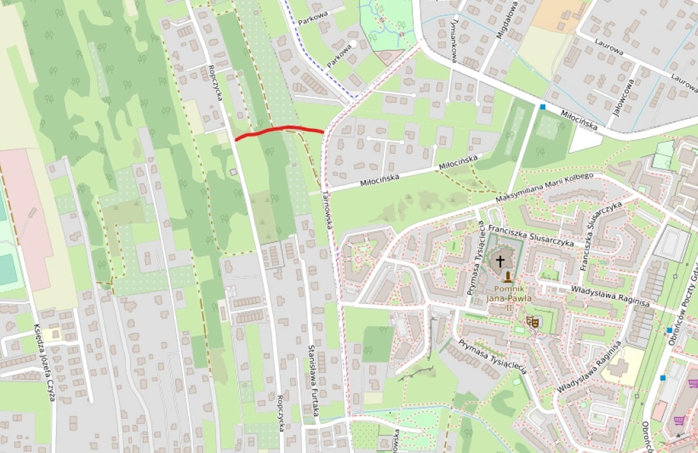 Mapa z zaznaczoną inwestycją / źródło: MZD w Rzeszowie