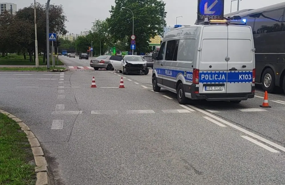Wypadek na al. Rejtana w Rzeszowie - 18.05.2026 / fot. KMP w Rzeszowie