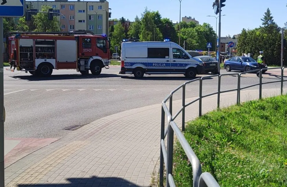 Wypadek na skrzyżowaniu ulic Obrońców Poczty Gdańskiej z Ofiar Katynia w Rzeszowie - 26.05.2026 / fot. KMP w Rzeszowie