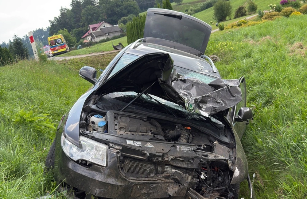 Wypadek na DK28 w Leszczawie Dolnej / fot. KMP w Przemyślu