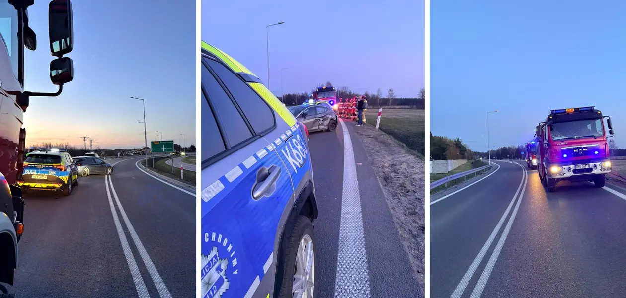 Kolzja 5 samochodów na obwodnicy Mielca / fot. KPP w Mielcu