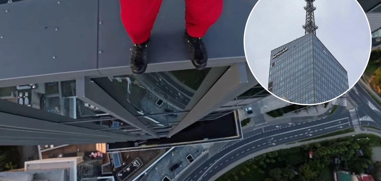 fot. Kadr z filmu ze skokiem z Olszynki Park w 2024 roku / RESinet.pl