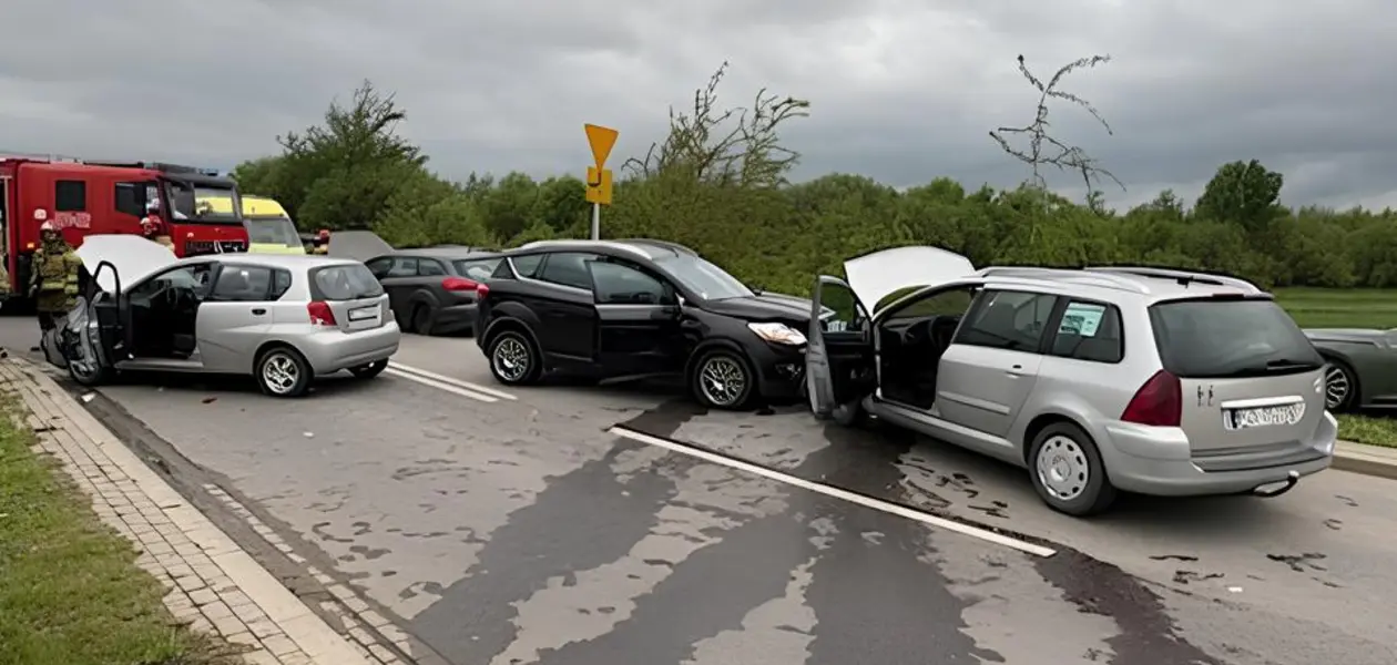 Wypadek na ul. Ludwika Chmury w Rzeszowie - 12.05.2026 / fot. KMP Rzeszów