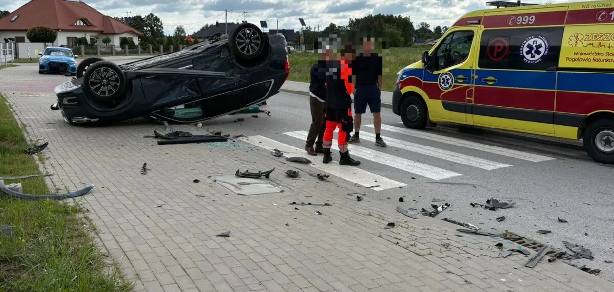 Wypadek w Jasionce - 15.06.2026 / fot. KMP w Rzeszowie
