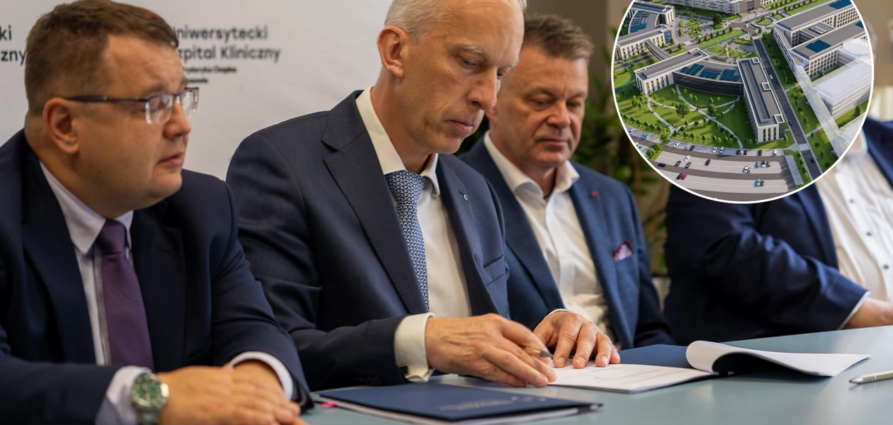 Podpisanie umowy na przygotowanie dokumentacji dla Kliniki Onkologii w Świlczy / fot. UR
