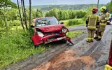 Czołowe zderzenie w Hłudnie. Lądował śmigłowiec LPR, 3 osoby w szpitalu fot. KPP w Brzozowie 