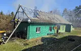 Tragiczny pożar niedaleko Brzozowa. Zginęła kobieta Pożar drewnianego domu w Orzechówce / fot. KP PSP w Brzozowie 
