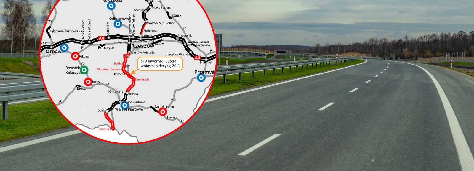 Wniosek o ZRID dla ostatniego odcinka S19 na Podkarpaciu Wniosek o ZRID dla S19 Lutcza - Jawornik fot. GDDKiA 