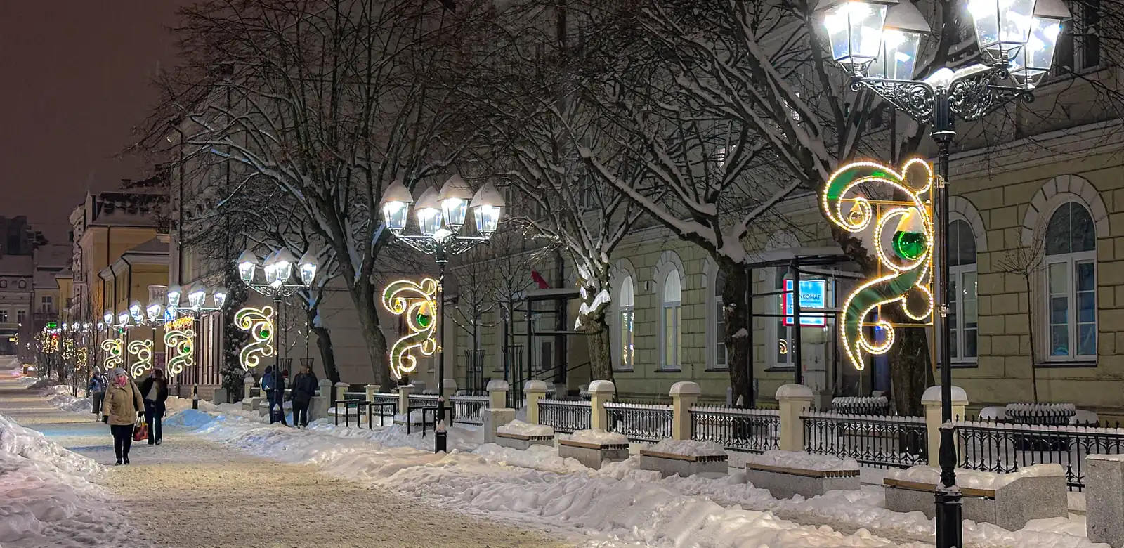 Ulica Grunwaldzka w zimowej odsłonie