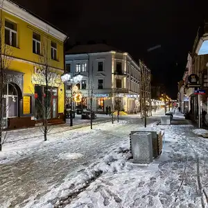 Ul. Grunwaldzka w zimowej aurze  - Rzeszów, Miasto nocą