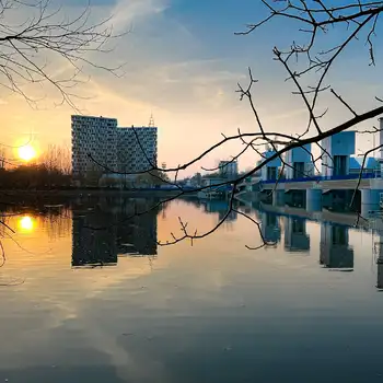 Zachód słońca nad rzeszowską zaporą