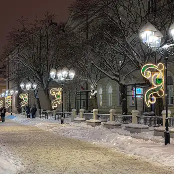 Ulica Grunwaldzka w zimowej odsłonie