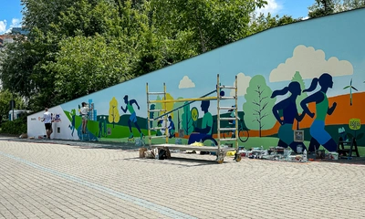 Mural przy hali na Podpromiu - fot. ViC / RESinet.pl, Rzeszów