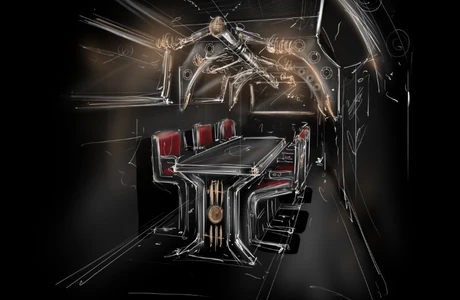 Szkic wnętrz restauracji GOC House / Materiały prasowe Game Over Cycles