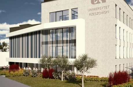 Wizualizacja budynku dydaktyczno-szkoleniowego UR przy ul. Cichej w Rzeszowie / Materiały prasowe