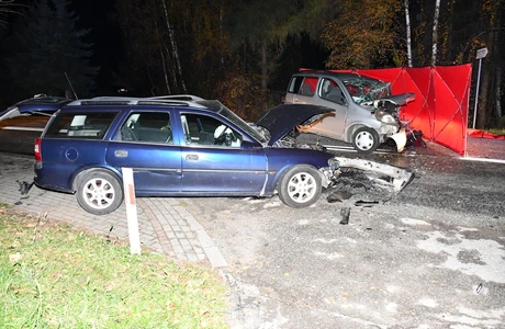 Śmiertelny wypadek na DW992 w Żółkowie fot. KPP w Jaśle 