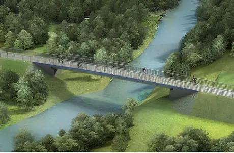 Wizualizacja kładki nad rzeką Strug w Rzeszowie / Archiwum Urzędu Miasta Rzeszowa