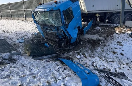 Wypadek ciężarówki na S19. Droga w kierunku Lublina zablokowana fot. KPP w Nisku 
