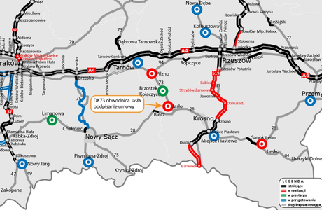 Obwodnica Jasła / mapa: GDDKiA