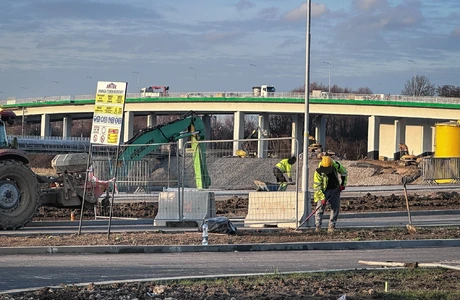 Ostatnie prace na budowie Wisłokostrady (grudzień 2025) - fot. ViC / RESinet.pl