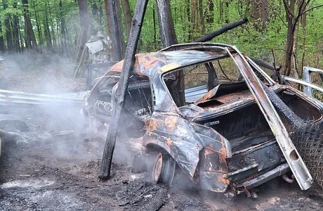 Pożar w Rudce na Podkarpaciu, fot. KPP w Przeworsku