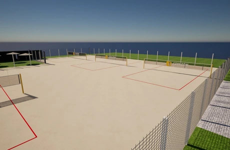 Wizualizacja areny z boiskami do siatkówki plażowej / Materiały UM Rzeszowa