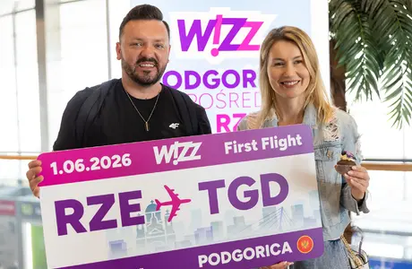 Inauguracja lotów z Jasionki do Podgoricy / fot. Materiały prasowe Portu Lotniczego Rzeszów-Jasionka 