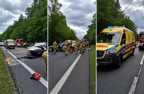 Niespokojny weekend na drogach Rzeszowa i powiatu. Siedem wypadków, dwie ofiary śmiertelne Wypadek na trasie Głogów Małopolski - Widełka / fot. Wojewódzka Stacja Pogotowia Ratunkowego w Rzeszowie 