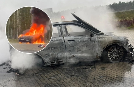 Samochód z rodziną w środku stanął w płomieniach. Policjanci pomogli pasażerom [FILM] fot. KPP w Nisku 