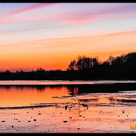 Wisłok zimą przy zachodzie słońca - fot 6