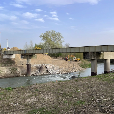 Budowa Wisłokostrady - rozbiórka mostu Załęskiego - fot 1