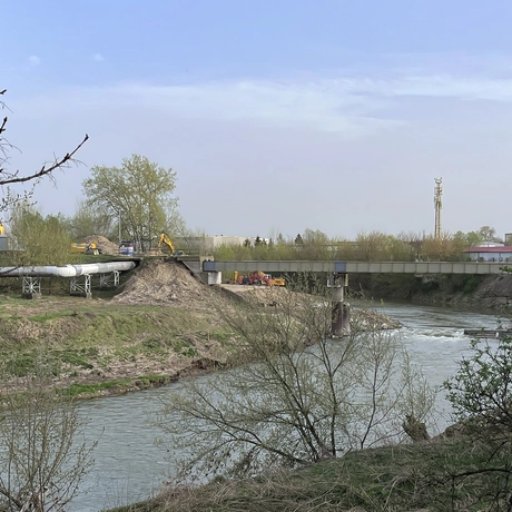 Budowa Wisłokostrady - rozbiórka mostu Załęskiego - fot 6