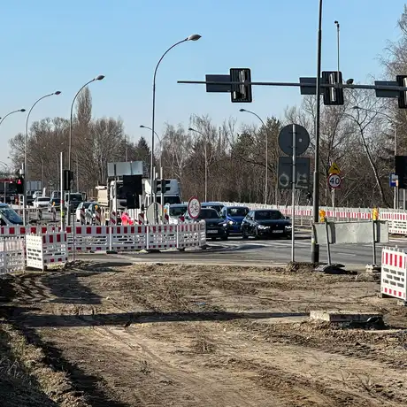 Rzeszów - Przebudowa skrzyżowania al. Armii Krajowej i ul. Krzyżanowskiego [marzec 2025] - fot 1