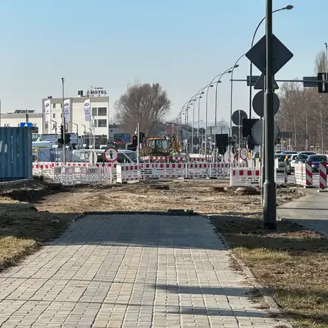 Rzeszów - Przebudowa skrzyżowania al. Armii Krajowej i ul. Krzyżanowskiego [marzec 2025] - fot 22