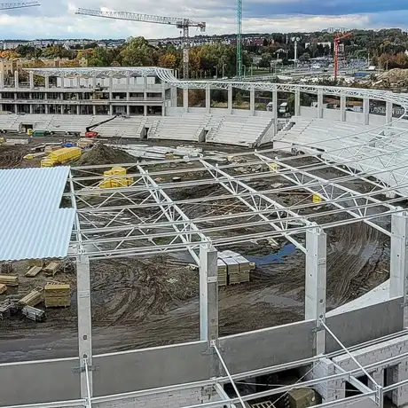 Rzeszów - Budowa Podkarpackiego Centrum Lekkiej Atletyki przy ul. Wyspiańskiego [październik 2025] - fot 3