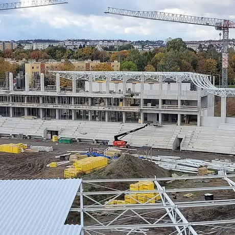 Rzeszów - Budowa Podkarpackiego Centrum Lekkiej Atletyki przy ul. Wyspiańskiego [październik 2025] - fot 4