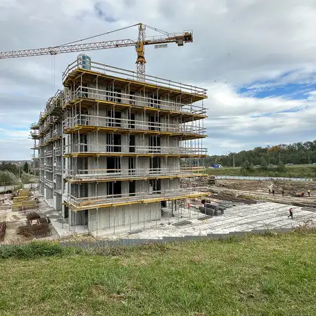 Rzeszów - Budowa wielorodzinnych budynków mieszkalnych przy ul. Sieciecha w Rzeszowie [październik 2025] - fot 2