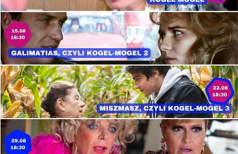 4 części kultowej polskiej komedii "Kogel-mogel" na ekranie Kina za Rogiem Cafe